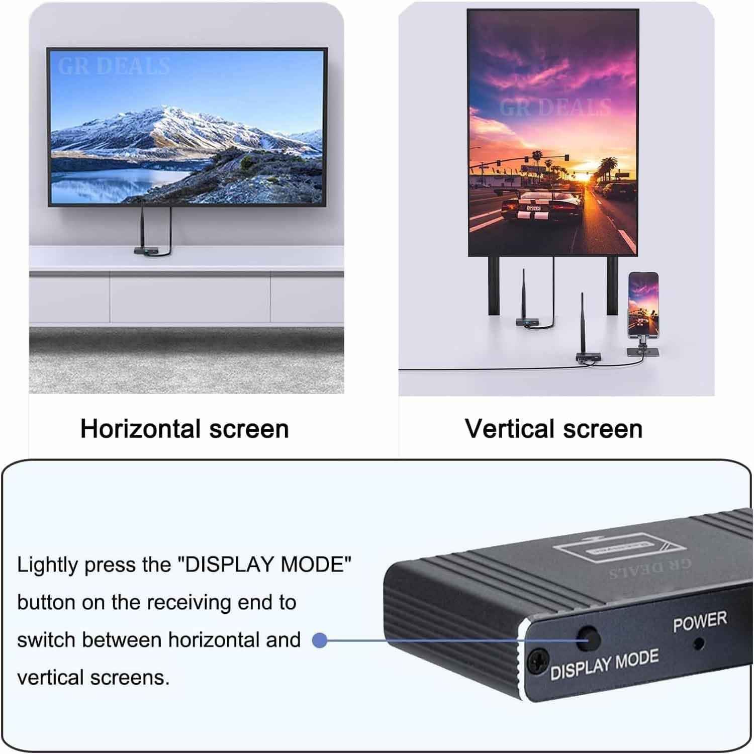 NÖRDIC 1080P Full HD HDMI Trådløs 180m Forlænger TX til RX Loop Out WiFi 5.8G