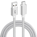 NÖRDIC 15cm USB C til USB A Kabel USB3.1 Gen1 Hurtig opladning 3A 60W 5Gbps Nylon Flettet Hvid