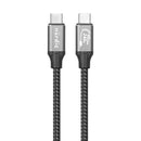 NÖRDIC 1,5m USB4 USB-C til C nylonflænset kabel PD3.1 med 240W hurtigopladning 40G 8K60Hz 4K120Hz 5K60Hz 2x4K60Hz med Emarker kompatibel med TB4&3