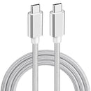 NÖRDIC 1,5m USB C 3.1 til USB C Nylon Flettet Kabel Hurtig opladning 3A GEN1 5Gbps Power Delivery PD 60W White