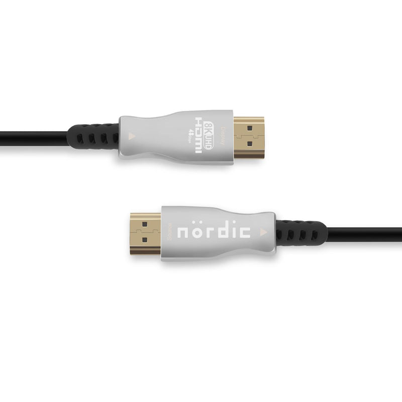 NÖRDIC 15m aktivt AOC optisk fiberkabel HDMI 2.1 8K 60Hz 4K 120Hz 48Gbps Dynamic HDR, eARC, VRR kompatibel med RTX 3080 3090