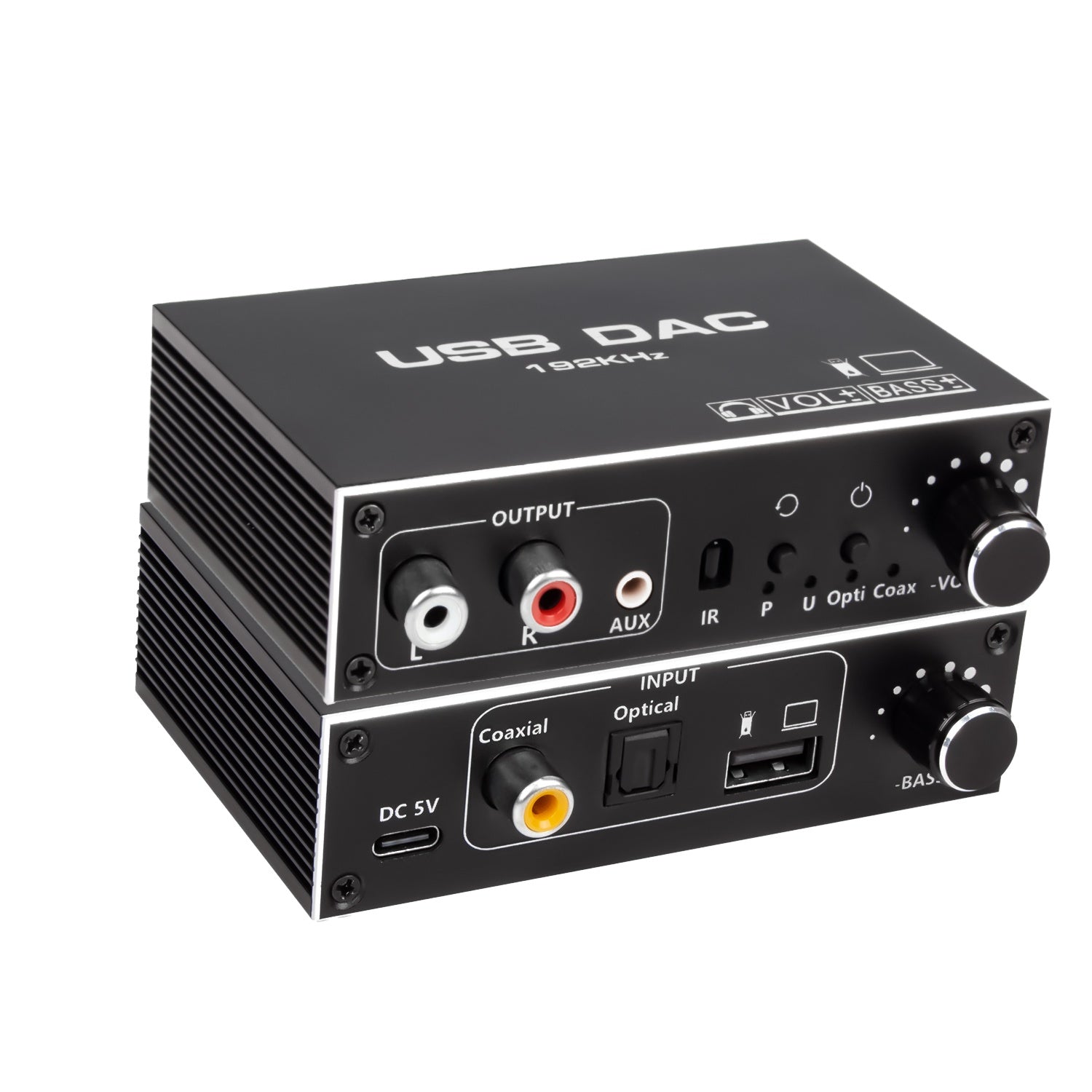 NÖRDIC 192 kHz USB DAC Digital-til-Analog Lydomformer, USB/Optisk/S/PDIF/Coaxial til Analog Stereo RCA L/R 3,5 mm