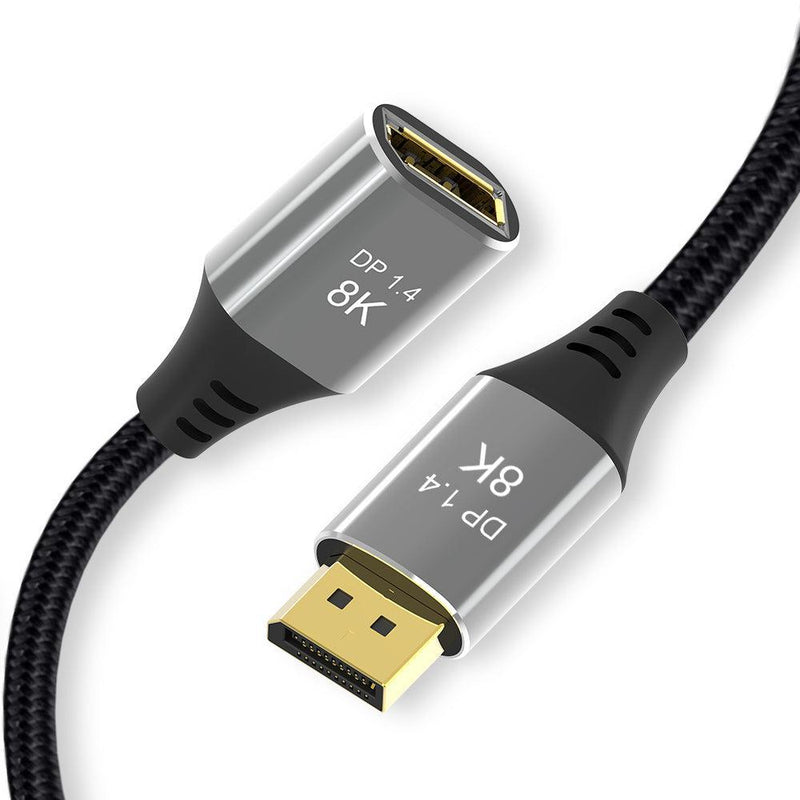 NÖRDIC 1m Displayport 1.4 forlængerkabel UHD 8K60Hz 4K144Hz 32.4Gbps 10-bit HDR