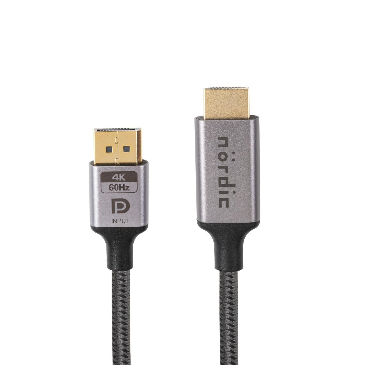 NÖRDIC 1m Displayport til HDMI 4K60Hz Dynamic HDR 18Gbps