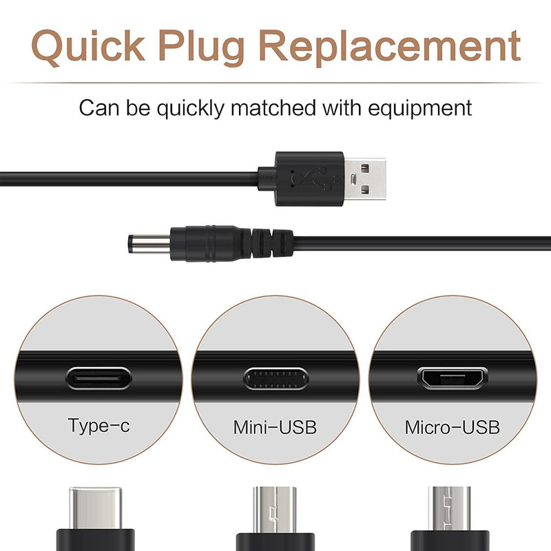 NÖRDIC 1m Strømkabel USB til DC med 11 stik USB DC Strøm