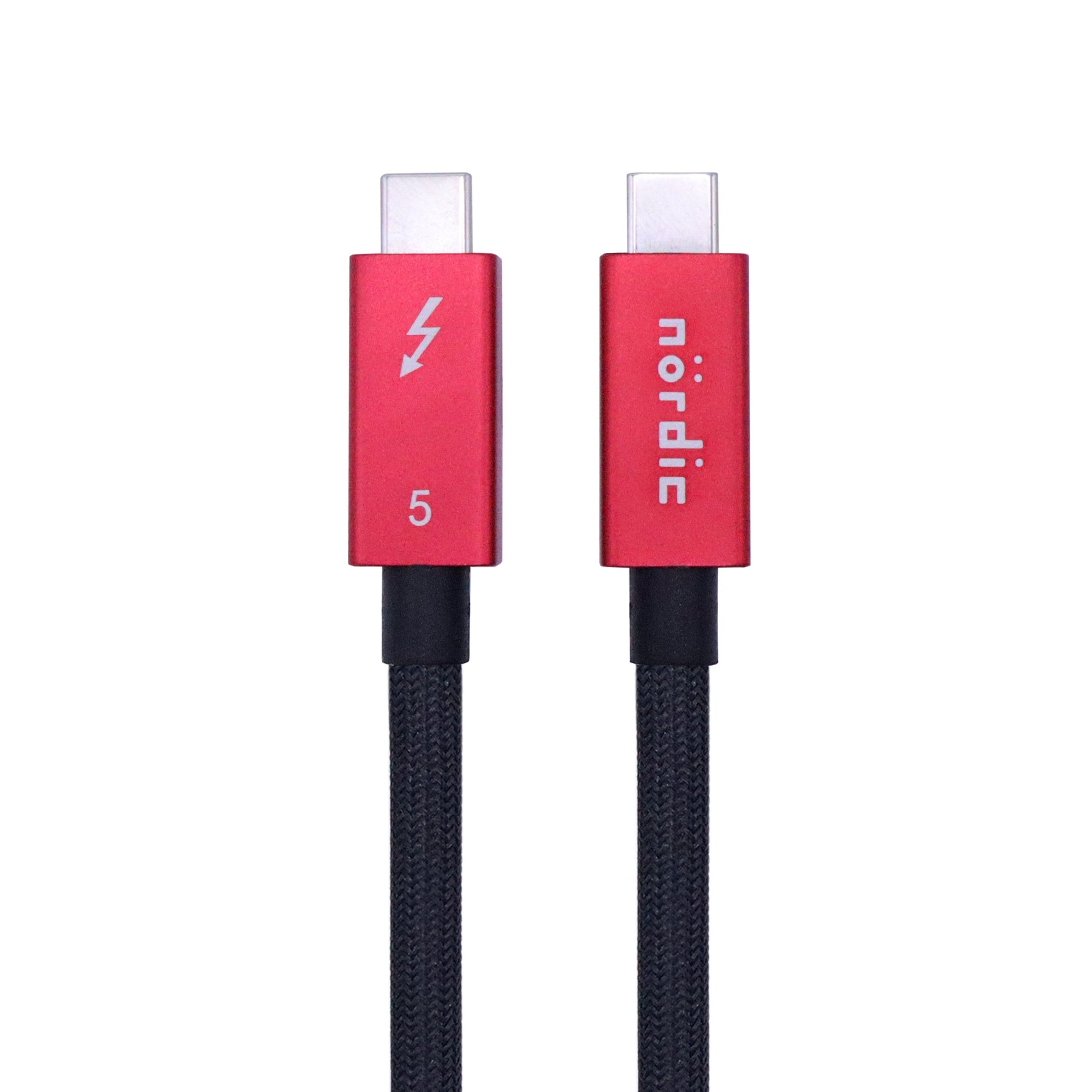 NÖRDIC 1m Thunderbolt 5-kabel 80Gbps dataoverførsel 240W opladning 120Gbps båndbredde 16K60Hz 8K60Hz 4K540Hz