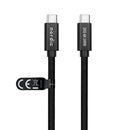 NÖRDIC 1m USB 3.2 Gen 2 USB-C til C nylonflettet kabel PD3.1 240W 20G 4K60Hz sort