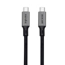 NÖRDIC 1m USB4 USB-C til C nylonflettet kabel PD3.1 240W 40G 8K60Hz 4K144Hz grå