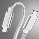 NÖRDIC 1m USB C 3.1 til USB C Nylon Flettet Kabel Hurtig opladning 5A Gen2 10Gbps Power Delivery PD 100W med Emarker White