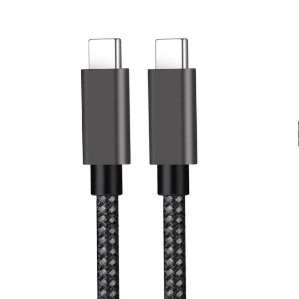 NÖRDIC 1m USB C 3.1 til USB C Nylon Flettet Kabel Hurtig opladning 5a Gen2 10Gbps Power Delivery PD 100W med Emarker