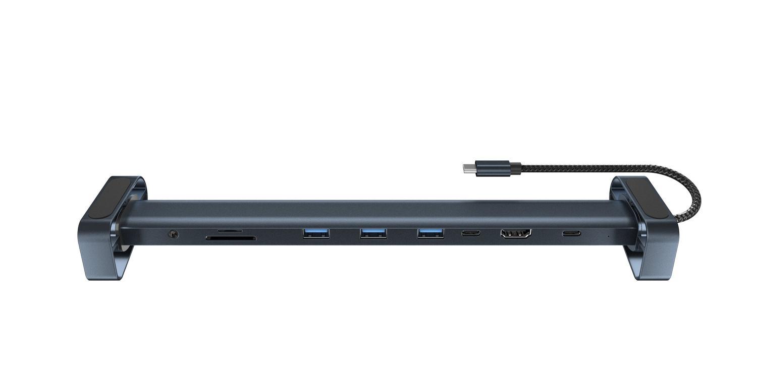 NÖRDIC 1 til 10 USB-C dockingstation 1xHDMI 4K30Hz 1xUSB-C PD100W 3xUSB-A 5G 1xLAN 10/100 1xAudio 1xTF 1xMicroSD Thunderbolt 3 & 4