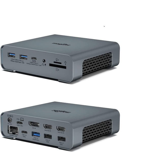 NÖRDIC 1 til 16 USB-C dockingstation tredobbelte skærme 2xHDMI 1xDP 4K60Hz 7xUSB 1xUSB-C PD65W 1xRJ45 1xAudio 1xSD 1xMicro SD Thunderbolt 3/4 USB4