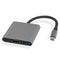 NÖRDIC 1 til 3 Docking Station USBC til HDMI 4K 30Hz USB C POWER LEVERING 60W og USB A 3.1 5Gbps Space Grey