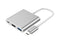 NÖRDIC 1 til 3 Docking USBC til HDMI 4K 30Hz USB C Power Delivery 60W og USB A 3.1 Sølv 5Gbps
