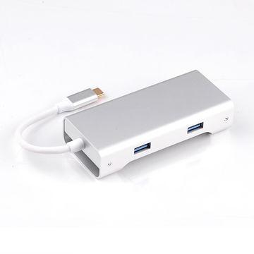 NÖRDIC 1 til 7 USB C Aluminium Docking Station 1xHDMI 4K 30Hz 1XRJ45 GIGA Ethernet 2XUSB 3,1 5GBP 1x USB C PD87W 1XSD / TF Kortlæser Sølv Sølv