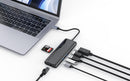 NÖRDIC 1 til 8 USB-C dockingstation til dobbeltskærme 1xHDMI 1xDP 8K30Hz 4K120Hz 100W 2xUSB-A 1xRJ45 1xSD 1xMicroSD Mac M1 & M2 Thunderbolt 3/4