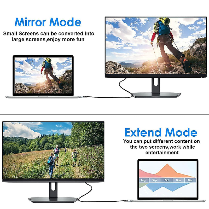 NÖRDIC 20 cm USBC til DP 1.4 adapter 8K30Hz 4K120Hz 32.4Gbps