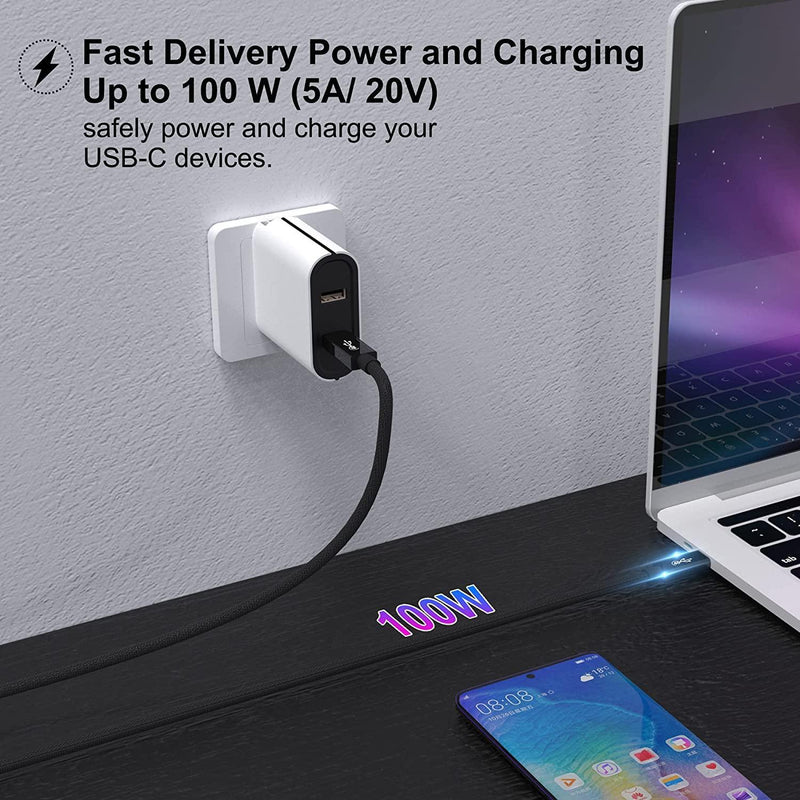 NÖRDIC 25 cm Thunderbolt 4 USB-C aktivt kabel 40Gbps 100W opladning 8K video kompatibel med USB 4 og Thunderbolt 3