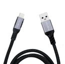 NÖRDIC 25cm USB3.2 Gen1 USB-C til A nylonflettet kabel hurtigopladning 3A 5Gbps Strømforsyning PD 60W