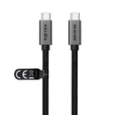 NÖRDIC 25 cm USB 3.2 Gen 2 USB-C til C nylon flettet kabel PD3.1 240W 20G 4K60Hz grå