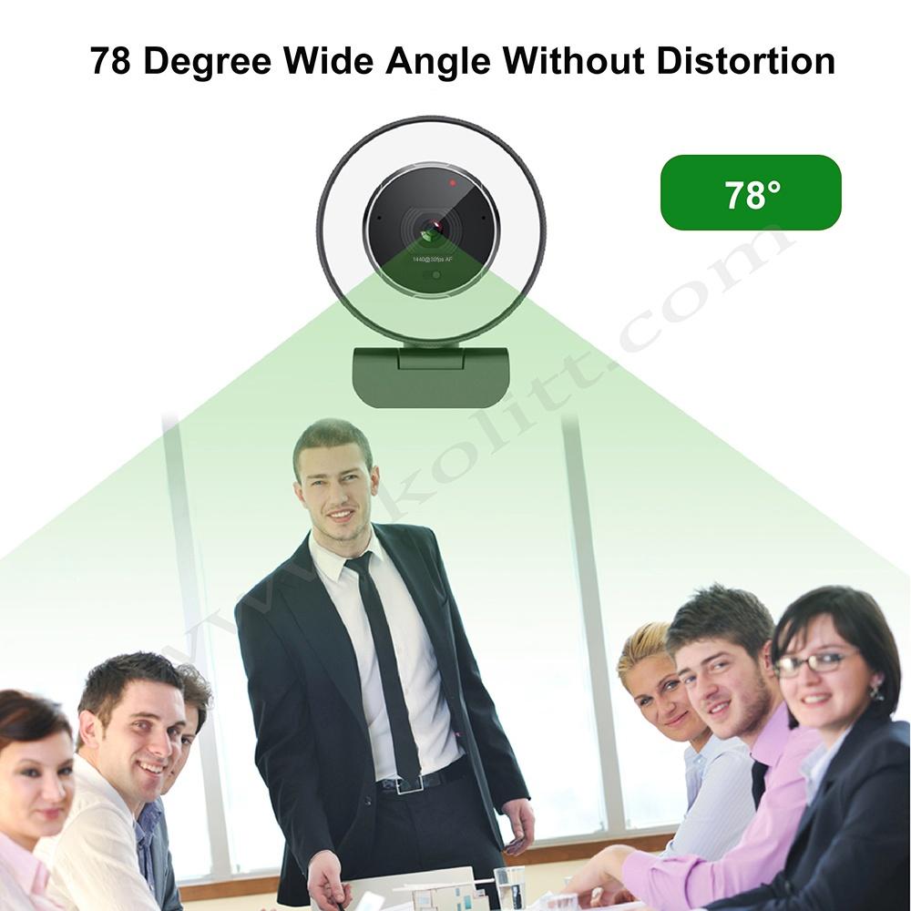 NÖRDIC 2K 30fps 4MP webcam med ringlys 5X zoom 1/2,8 CMOS-sensor