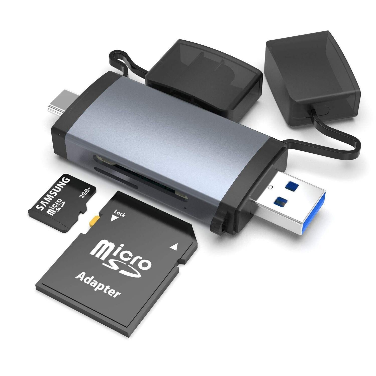 NÖRDIC USB 3.0 kortlæser 2 slot SD, MicroSD UHS-I