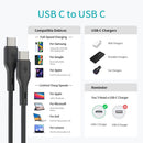 NÖRDIC 2m USB 2.0 USB-C til C-kabel 2,4A 480Mbps 12W