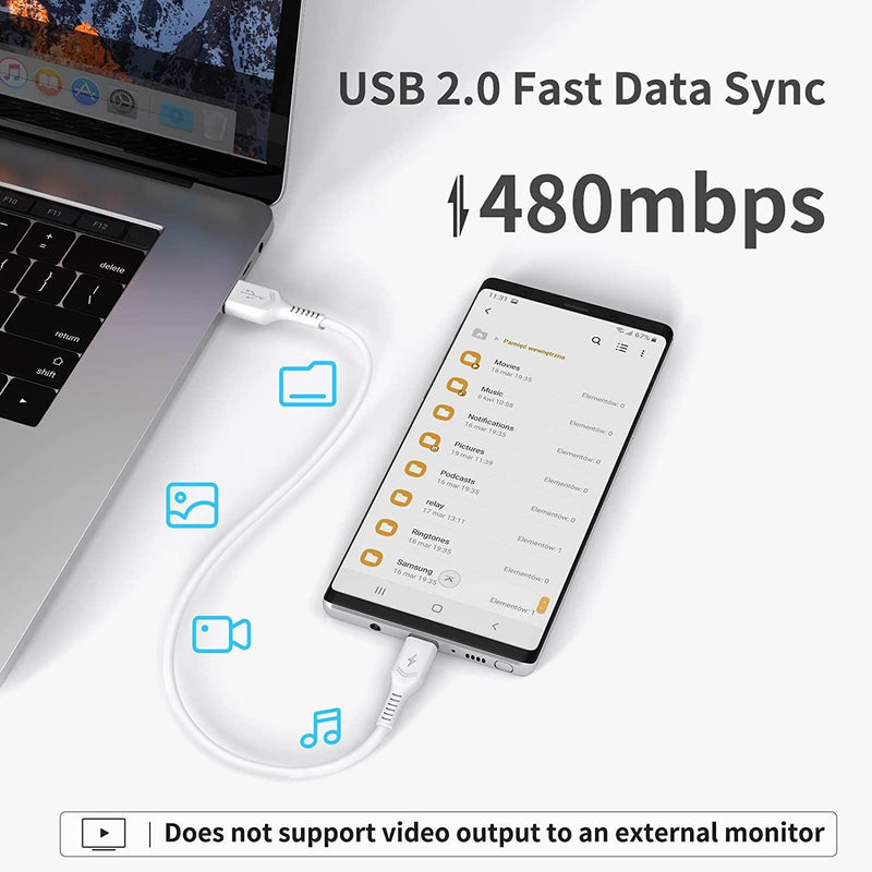 NÖRDIC 2m USB 2.0 USB-C to C cable 2.4A 480Mbps 12W