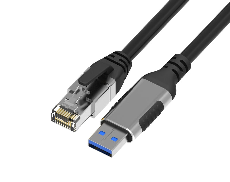 NÖRDIC 2m USB-A 3.1 til RJ45 1Gbps LAN Windows, MacOS, Linux, ChromeOS