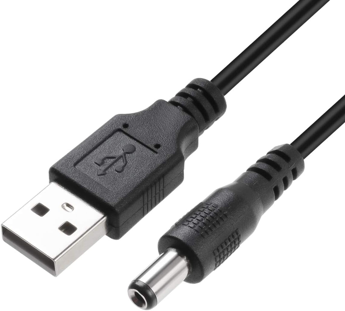 NÖRDIC 2m USB-A kabel til DC 5.5x2.1mm 2A