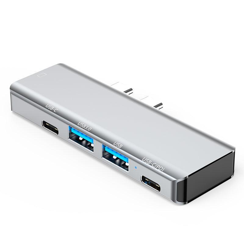 NÖRDIC 2 til 5 USB-C dockingstation til MacBook Pro og Air 1xHDMI 4K30Hz 1xUSB-C 1xUSB-C PD100W 1xUSB-A 3.0 1xUSB-A 2.0