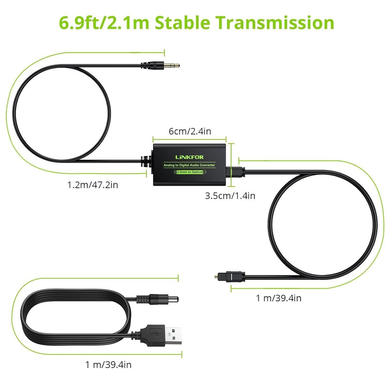 NÖRDIC 48kHz DAC analog til digital konverter 3,5 mm til SPDIF Toslink