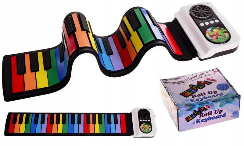 NÖRDIC 37-Key Portable Roll-Up Piano Silicon Electronic Keyboard Colorful Keys Built-in Speaker