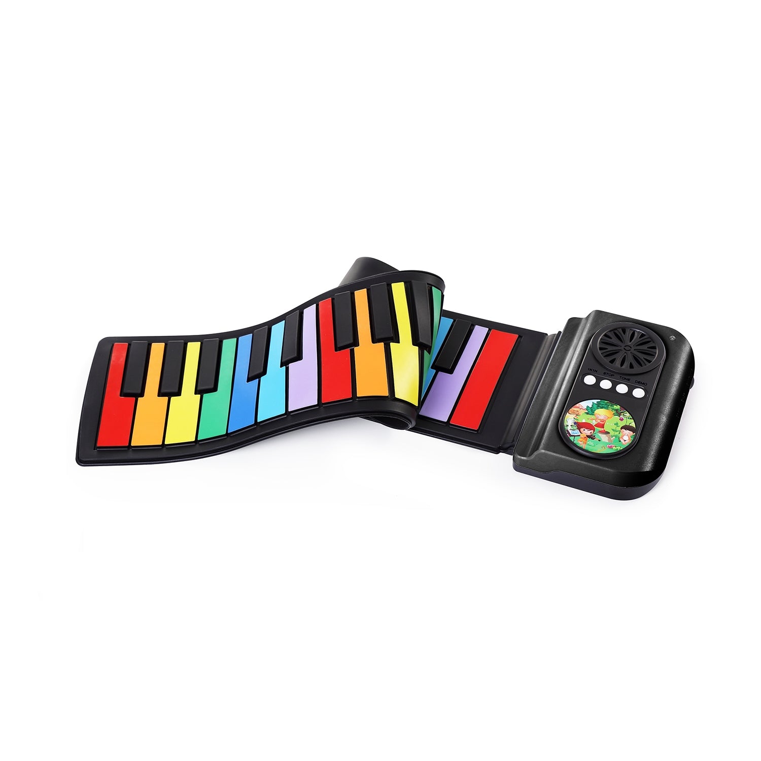 NÖRDIC 37-Key Portable Roll-Up Piano Silicon Electronic Keyboard Colorful Keys Built-in Speaker