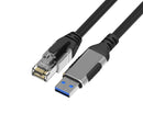 NÖRDIC 5m USB-A 3.1 til RJ45 1Gbps LAN Windows, MacOS, Linux, ChromeOS