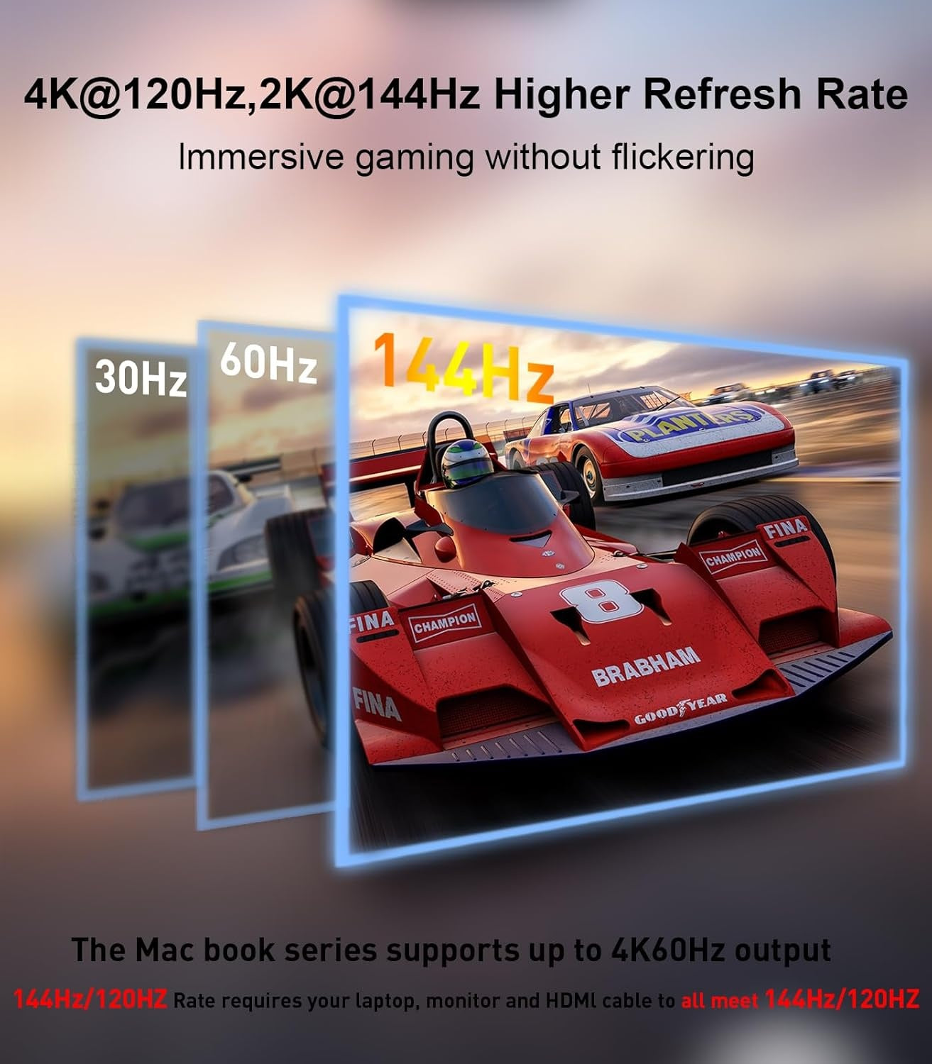 NÖRDIC 3m kabel USB-C til HDMI 2.1 8K30Hz 4K120Hz 48Gbps HDR Kompatibel med Thunderbolt 3 og 4