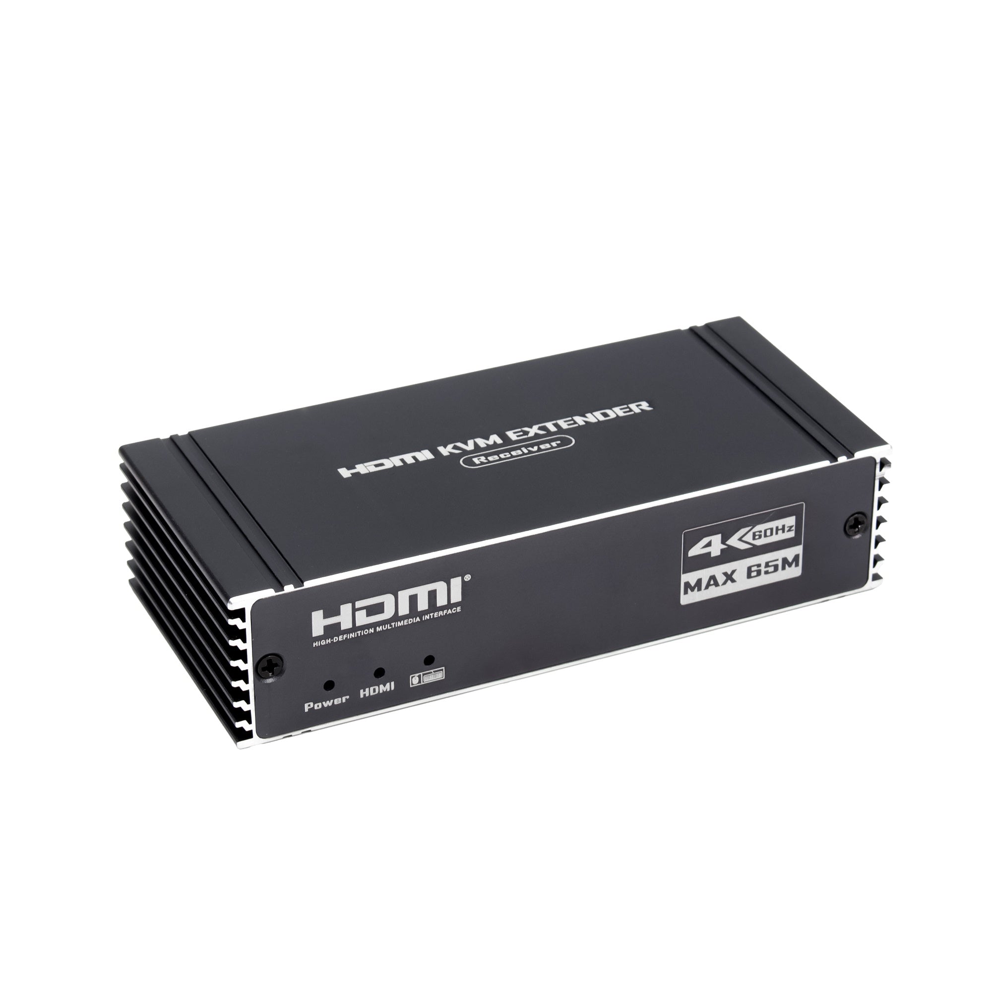 NÖRDIC 4K 60Hz 65 m HDMI KVM-forlænger med USB over Cat5e/Cat6 POC med loop-understøttelse til USB-tastatur og mus til PC-computer