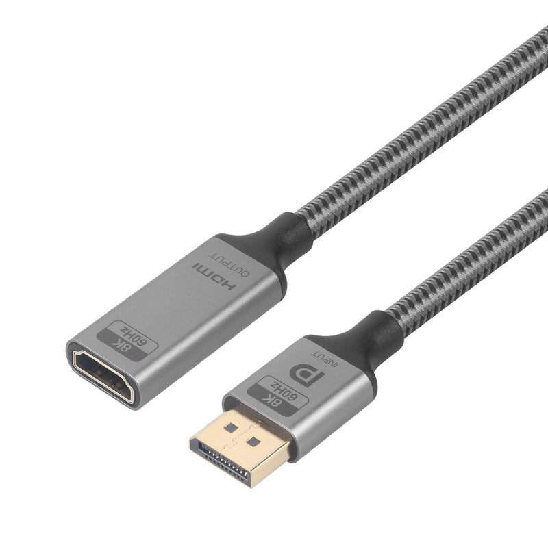 NÖRDIC 50cm Aktiv adapter Displayport1.4 hane till HDMI 8K60Hz hona