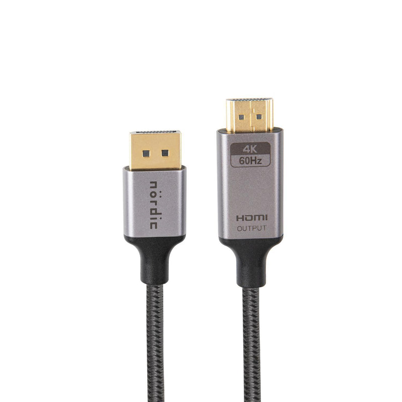 NÖRDIC 50 cm Displayport til HDMI 4K60Hz Dynamic HDR 18 Gbps