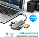 NÖRDIC USB-A 3.0 kortlæser 5 slot CFast, CF, SD 4.0, MicroSD 4.0, MS UHS-I