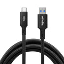 NÖRDIC 5m USB3.2 Gen1 USB-C til A nylonflettet kabel hurtigopladning 3A 5Gbps Strømforsyning PD 60W sort