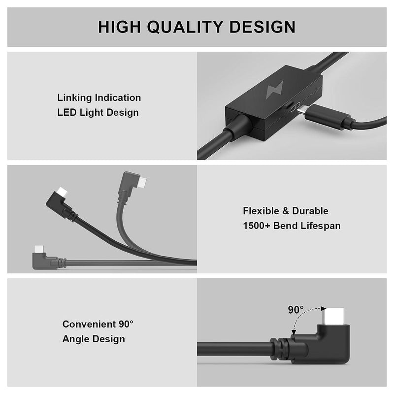 NÖRDIC 5m USB3.2 Gen 1 aktivt VR datalink kabel USB-C til A 5Gbps