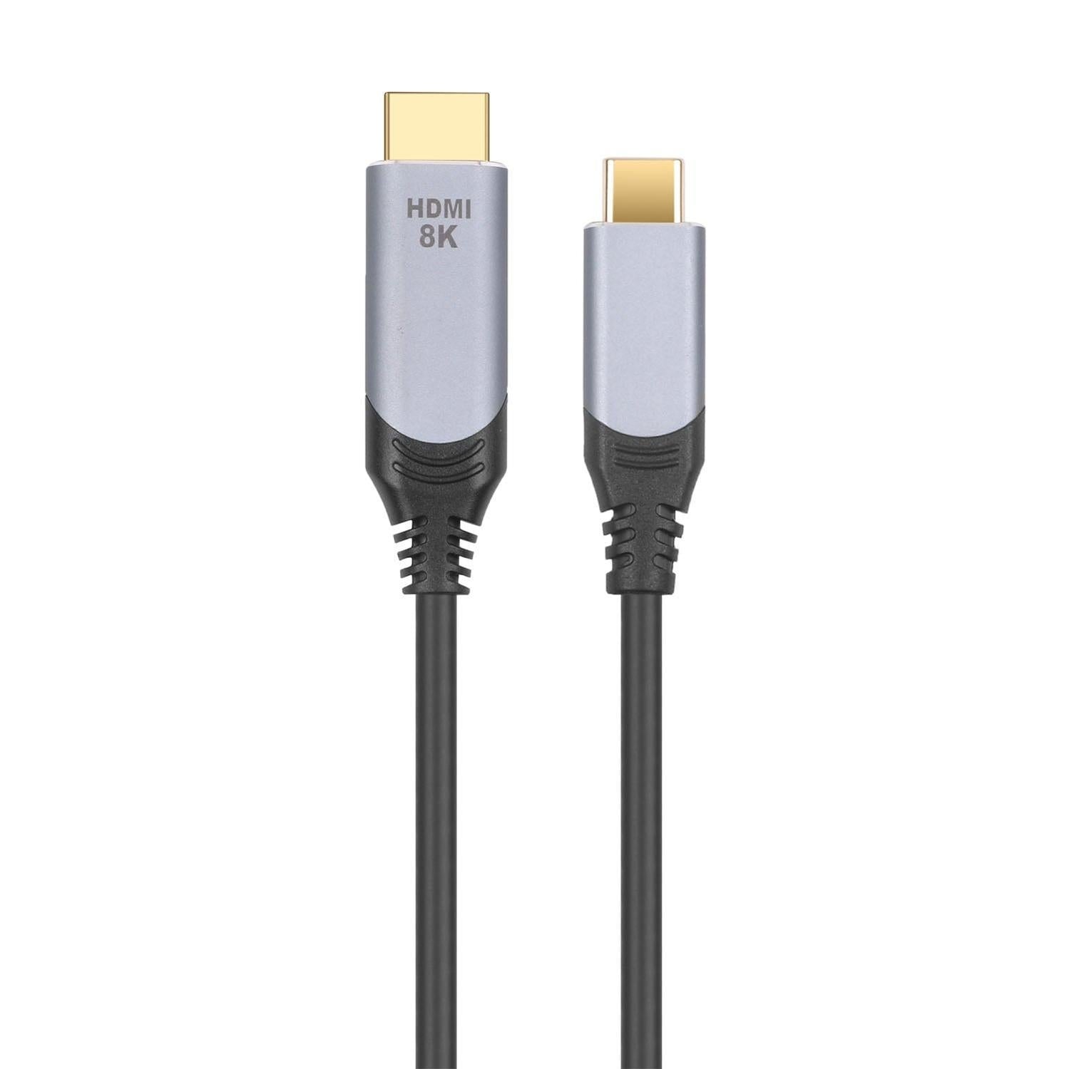NÖRDIC 5m kabel USB-C til HDMI 2.1 8K30Hz 4K120Hz 48Gbps HDR kompatibel med Thunderbolt 3 og 4