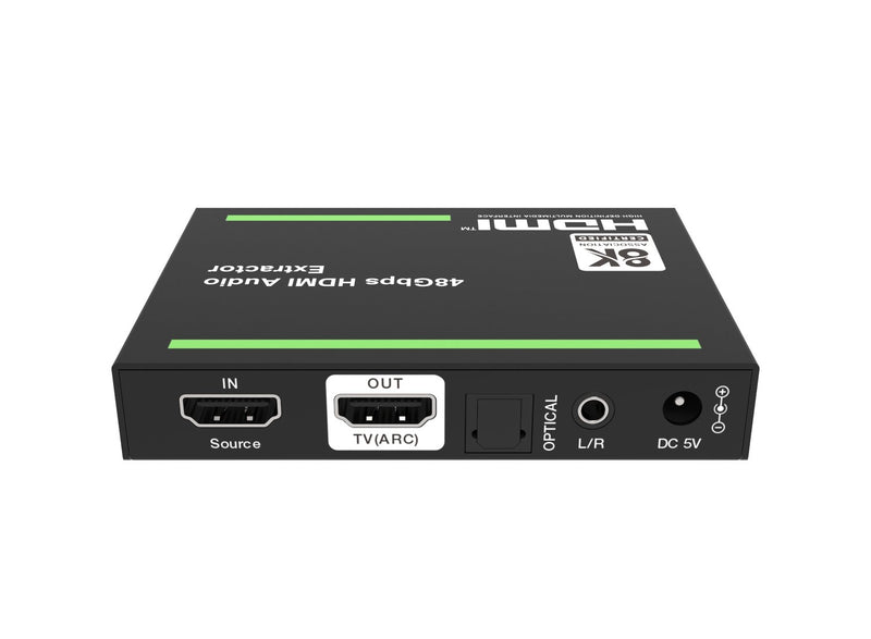 NÖRDIC 8K HDMI 2.1 ARC Extractor - SPDIF + 3,5 mm ekstraktion, HDMI CEC Dolby Digital/DTS, Atmos, Dolby Vision, HDR10+