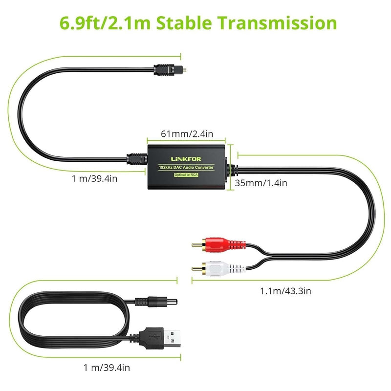 NÖRDIC 192kHz DAC Digital til Analog Converter SPDIF Toslink til Analog Stereo RCA L/R