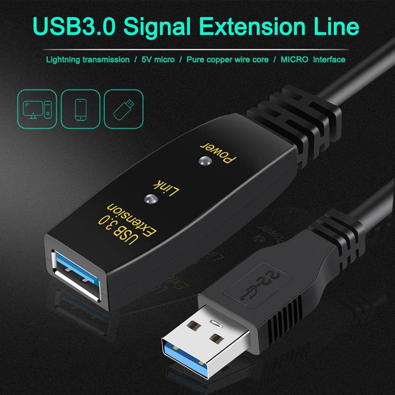 NÖRDIC ACTIVE 15M USB3.1 Udvidelseskabel 5GBPSextension USB A Mand til Kvinde til Xbox, PS5, Oculus, Printer, Scanner, PlayStation, VR