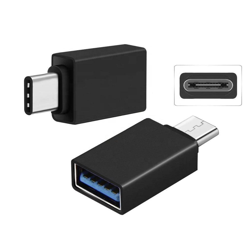 NÖRDIC A USB 3.0 OTG USB hun til C mandlige adapter metal sort