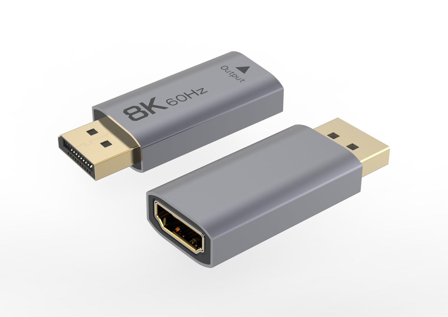 NÖRDIC Aktiv adapter Displayport 1.4 han til HDMI 8K60Hz hun