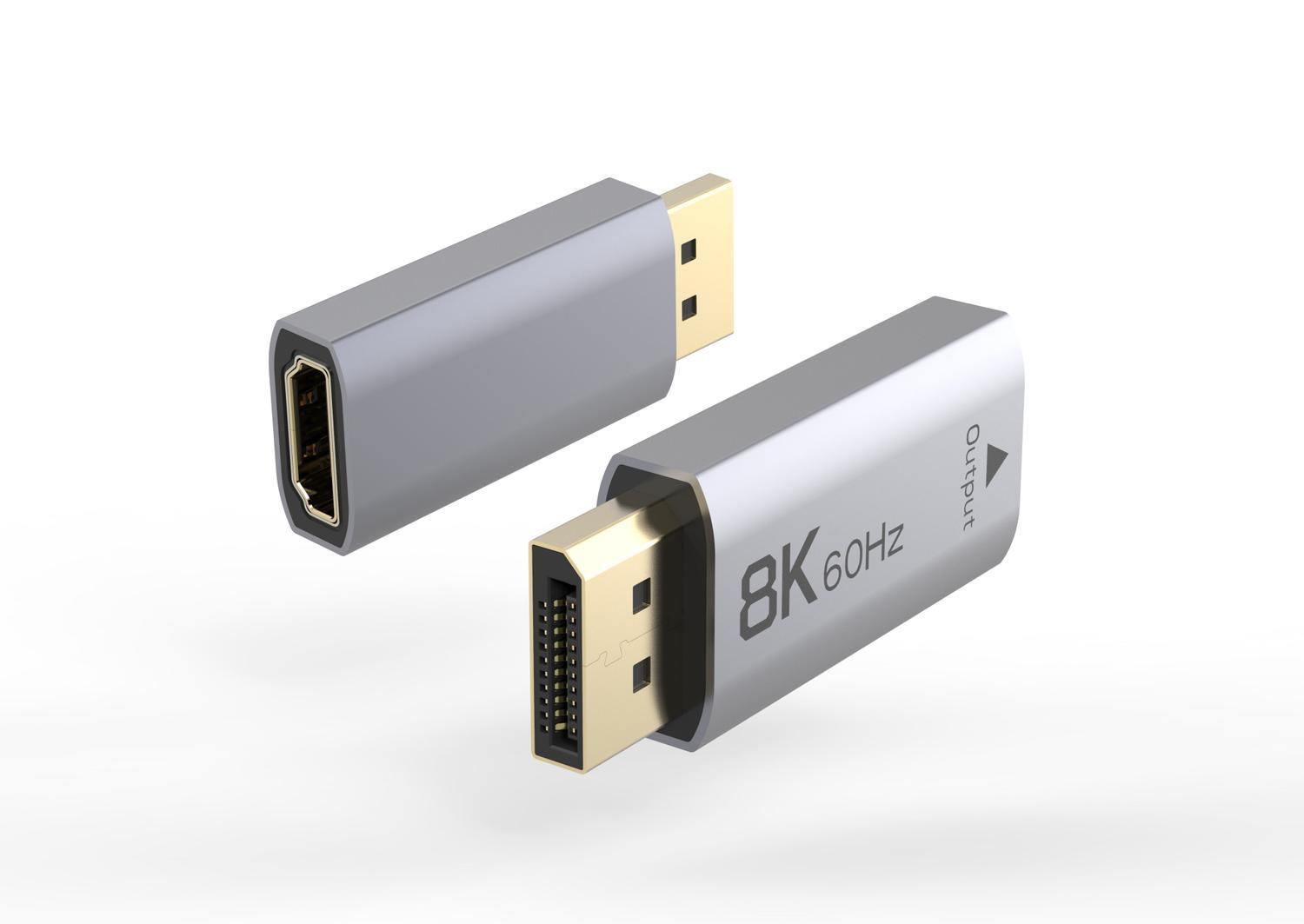 NÖRDIC Aktiv adapter Displayport 1.4 han til HDMI 8K60Hz hun