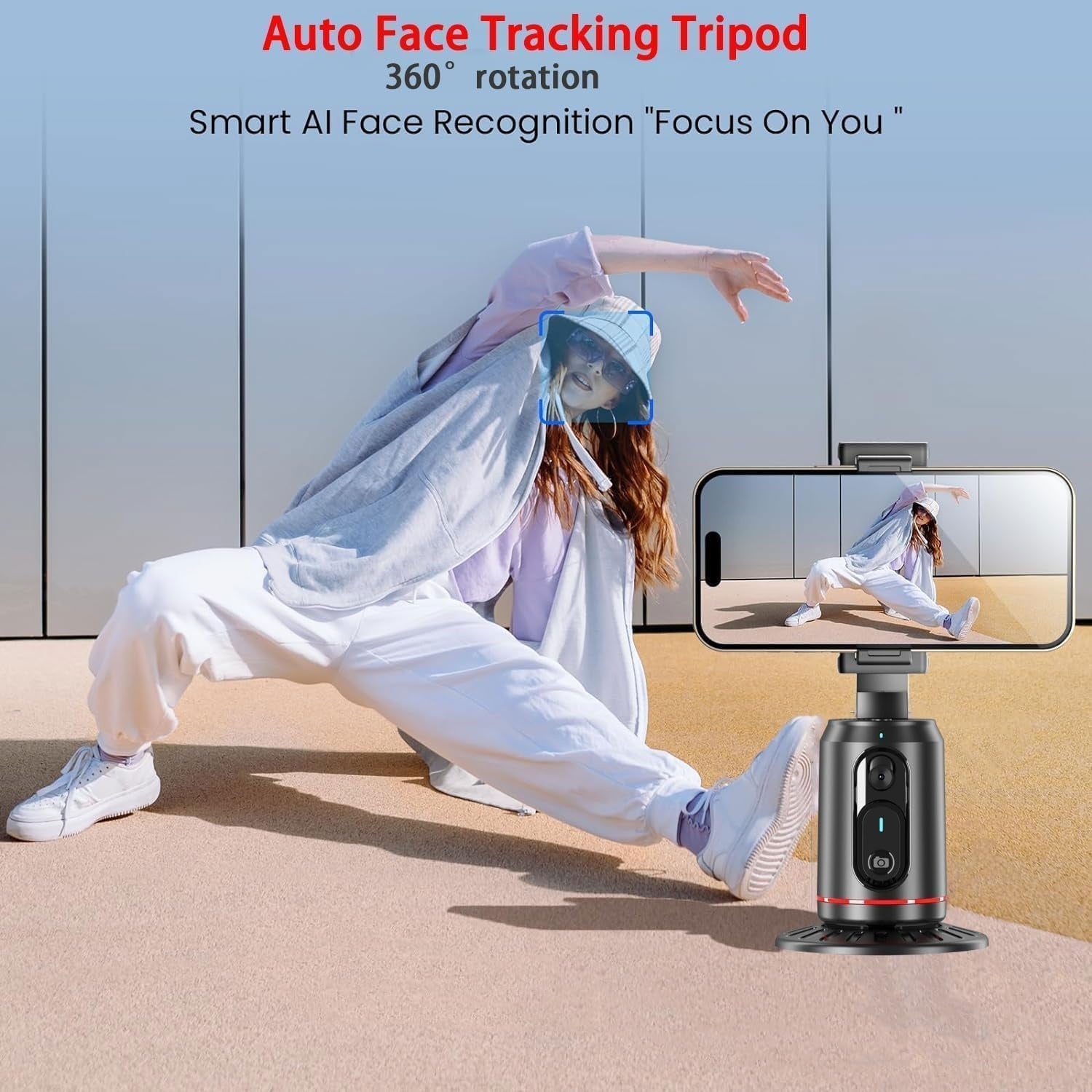 NÖRDIC auto-tracking stativ med 360° rotation og ansigtssporing, trådløs bygget in fjern